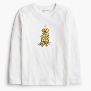 Crewcuts Kids Long Sleeve Tee with Festive Dog Design